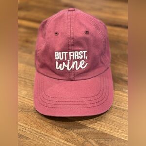 Hat “But First, Wine” by State of mine from smoke free home.